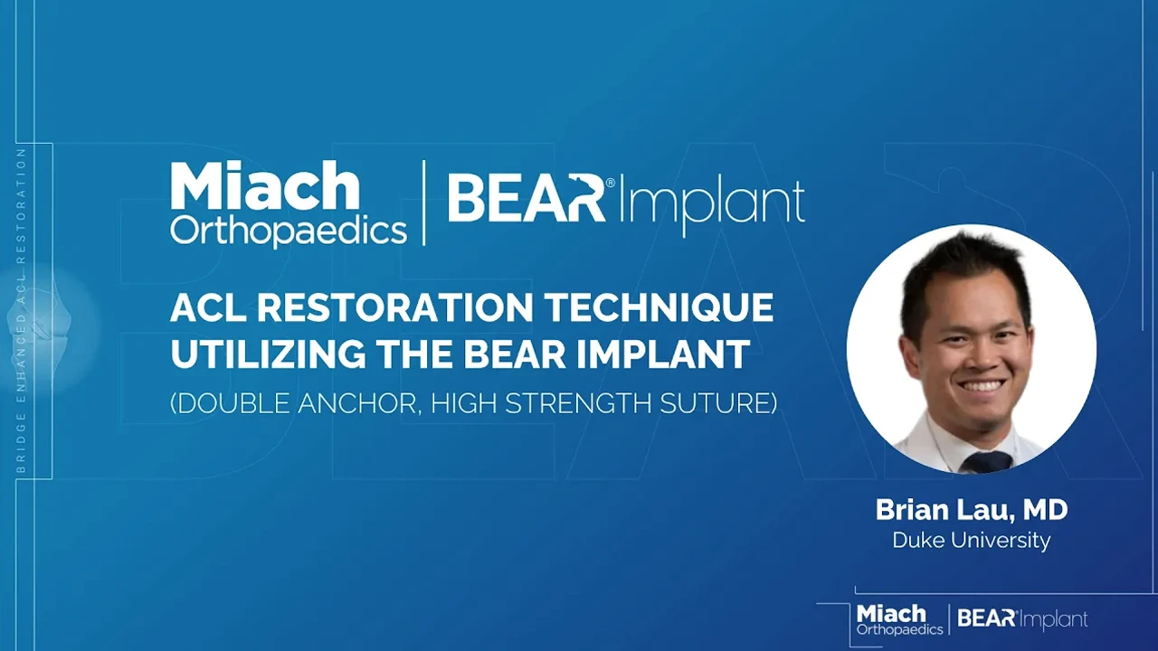 A title screen from the Double Anchor and High Strength Suture Technique video